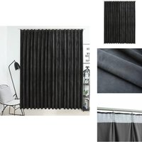 Verdunkelungsvorhang mit Haken Samt Anthrazit 290 x 245 cm - Vordunklungsvorhang - Samtvorhang - Anthrazit - Wohnraumdekoration - Gardine von VIDAXL