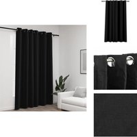 Verdunkelungsvorhang mit Ösen Leinenoptik Anthrazit 290x245 cm - Verdunkelungsvorhang - Leinenlook - Vorhang Anthrazit - Wohnraumgestaltung von VIDAXL