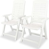 Vidaxl - Verstellbare Gartenstühle 2 Stk. Kunststoff Weiß von VIDAXL