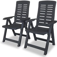 Vidaxl - Verstellbare Gartenstühle 2 Stk. Kunststoff Anthrazit von VIDAXL
