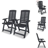 Verstellbare Gartenstühle 2 Stk. Kunststoff Anthrazit - Gartensaßsessel - Gartenstühle - Outdoor Möbel - Balkonmöbel - Esszimmerstühle Verstellbare Gartenstühle 2 Stk. Kunststoff Anthrazit - Gartensaßsessel - Gartenstühle - Outdoor Möbel - Balkonmöbel - Esszimmerstühle von VIDAXL