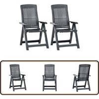 Vidaxl - Verstellbare Gartenstühle 2 Stk. Kunststoff Anthrazit - Gartenstühle - Klappstühle - Outdoor Möbel - Balkonmöbel - Terrassenmöbel von VIDAXL