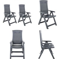 Vidaxl - Verstellbare Gartenstühle 2 Stk. Kunststoff Anthrazit - Gartenstuhl - Klappstuhl - Outdoor Möbel - Balkonmöbel - Esszimmerstuhl - Home & von VIDAXL