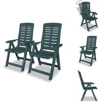 Vidaxl - Verstellbare Gartenstühle 2 Stk. Kunststoff Grün - Gartensaßsessel - Gartenstühle - Outdoor Möbel - Plastik Stuhl - Wetterfest von VIDAXL