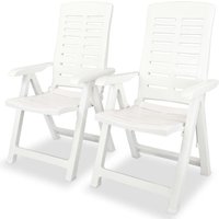 Bonnevie - Verstellbare Gartenstühle 2 Stk. Gartensessel Kunststoff Weiß vidaXL von BONNEVIE