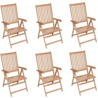 Vidaxl - Verstellbare Gartenstühle 6 Stk. Massivholz Teak von VIDAXL