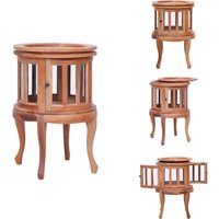 Vitrinenschrank Natur 50 x 50 x 76 cm Massivholz Mahagoni - Mahagoni Möbel - Sideboard - Vitrine - Wohnzimmerschrank - Regal von VIDAXL