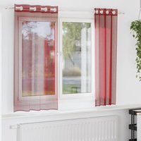 Vidaxl - Voile Vorhänge mit Ösen 2 Stk. Weinrot von VIDAXL