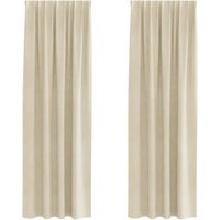 Vorhänge mit Vorhängen 2 pcs Creme 140 x 225 cm Samt Vidaxl von VIDAXL