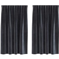 Vorhänge mit Vorhängen 2 pcs Dunkelgrau 140 x 140 cm Samt Vidaxl von VIDAXL