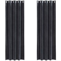 Vorhänge mit Vorhängen 2 pcs Dunkelgrau 140 x 245 cm Samt Vidaxl Vorhänge mit Vorhängen 2 pcs Dunkelgrau 140 x 245 cm Samt Vidaxl von VIDAXL