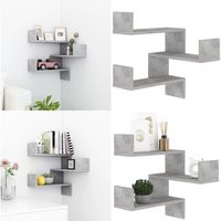 Wand-Eckregal Betongrau 40x40x50 cm Holzwerkstoff - Eckschrank - Wandregal - Dekorationsregal - Stauraum - Wohnzimmerdeko - Home & Living von VIDAXL