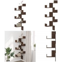 Wand-Eckregal Braun Eichen-Optik 45x45x147 cm Holzwerkstoff - Vidaxl von VIDAXL