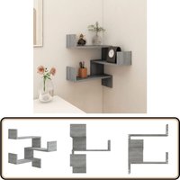 Wand-Eckregal Grau Sonoma 40x40x50 cm Holzwerkstoff - Wand Regal - Eckschrank - Regal Grau - Holzwerkstoff Möbel - Wohnzimmer Deko von VIDAXL