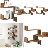 Vidaxl - Wand-Eckregale 2 Stk. Altholz-Optik 40x40x49,5 Holzwerkstoff von VIDAXL