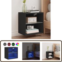 Wand-Nachttisch mit LED-Leuchten Schwarz - TV-Tisch - Nachtkast - Nachttisch - Holznachtttisch - LED-Beleuchtung Wand-Nachttisch mit LED-Leuchten Schwarz - TV-Tisch - Nachtkast - Nachttisch - Holznachtttisch - LED-Beleuchtung von VIDAXL