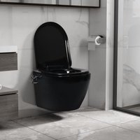 Vidaxl - Wand-WC ohne Spülrand mit Bidet-Funktion Keramik Schwarz von VIDAXL