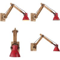 Vidaxl - Wandleuchte 25 w Rot 96x15x20 cm E27 - Industrielampen - Wandleuchte Rot - Eisenlampenschirm - Holzmöbel - Wohnraumdekoration - Home & Living von VIDAXL