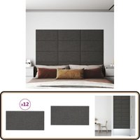 Vidaxl - Wandpaneele 12 Stk. Dunkelgrau 60x30 cm Stoff 2,16 m² - Wandpaneele - Dekorative Wände - Wohnwände - Schlafzimmerdeko - Bürodesign Vidaxl - Wandpaneele 12 Stk. Dunkelgrau 60x30 cm Stoff 2,16 m² - Wandpaneele - Dekorative Wände - Wohnwände - Schlafzimmerdeko - Bürodesign von VIDAXL