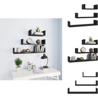 Wandregal 3 Stk. Schwarz Holzwerkstoff - Holzregal - Wandregal - Schwarzes Regal - Regal Set - Wohnraum Dekoration Wandregal 3 Stk. Schwarz Holzwerkstoff - Holzregal - Wandregal - Schwarzes Regal - Regal Set - Wohnraum Dekoration von VIDAXL