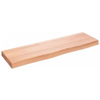 Wandregal Wandboard Hellbraun 100x30x6 cm Massivholz Eiche Behandelt vidaXL von BONNEVIE