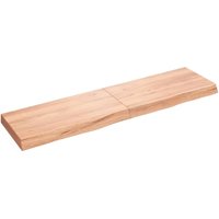 Wandregal Wandboard Hellbraun 120x30x6 cm Massivholz Eiche Behandelt vidaXL von BONNEVIE