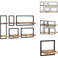 Vidaxl - Wandregal-Set 5-tlg. Akazienholz Massiv und Stahl - Wand Regal - Holz Regal - Akazienholzmöbel - Industrielles Design - Vintage Deko von VIDAXL