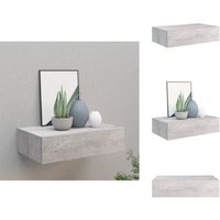Wandregal mit Schublade Betongrau 40x23,5x10 cm mdf - Wand Regal - Regal Mit Schublade - Betongrau Regal - Wohnzimmer Möbel - Schlafzimmereinrichtung von VIDAXL
