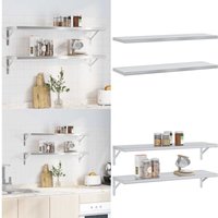 Wandregale 2 Stk. 100x30x3 cm Silbern Edelstahl - Wandregal - Edelstahlregal - Schweberegal - Küchenregal - Wohnraumorganisation - Home & Living von VIDAXL