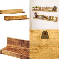 Wandregale 2 Stk. Massivholz - Wandregal - Holzmöbel - Regalset - Wohnzimmerdeko - Küchenorganisation - Home & Living von VIDAXL