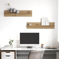 Wandregale mit Regal 2 pcs Eiche handwerklich 80 x 11.5 x 18 cm Vidaxl Wandregale mit Regal 2 pcs Eiche handwerklich 80 x 11.5 x 18 cm Vidaxl von VIDAXL