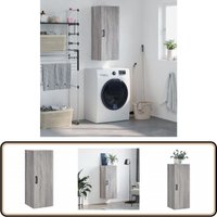 Wandschrank Grau Sonoma 34,5x34x90 cm - Hängeschrank - Wandschrank - Regal - Aufbewahrung - Holzwerkstoff Wandschrank Grau Sonoma 34,5x34x90 cm - Hängeschrank - Wandschrank - Regal - Aufbewahrung - Holzwerkstoff von VIDAXL
