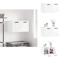 Vidaxl - Wandschrank Hochglanz-Weiß 60x36,5x35 cm Holzwerkstoff - Hängeschrank - Wandschrank - Holzwerkstoffschrank - Weißer Schrank - Wohnzimmermöbel von VIDAXL