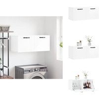 Vidaxl - Wandschrank Hochglanz-Weiß 80x36,5x35 cm Holzwerkstoff - Hängeschrank - Wandschrank - Holzwerkstoffschrank - Weißer Schrank - Wohnzimmermöbel von VIDAXL