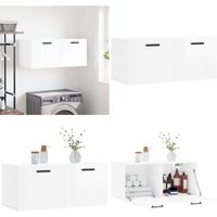 Vidaxl - Wandschrank Hochglanz-Weiß 80x36,5x35 cm Holzwerkstoff - Hängeschrank - Wandschrank - Wohnzimmermöbel - Garderobe - Aufbewahrungsraum - Home von VIDAXL