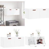 Vidaxl - Wandschrank Weiß 80x36,5x35 cm Holzwerkstoff - Hängeschrank - Wandschrank - Holzwerkstoffschrank - Weißer Schrank - Wohnzimmermöbel - Home & Vidaxl - Wandschrank Weiß 80x36,5x35 cm Holzwerkstoff - Hängeschrank - Wandschrank - Holzwerkstoffschrank - Weißer Schrank - Wohnzimmermöbel - Home & von VIDAXL