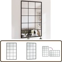 Wandspiegel Schwarz 100x60 cm Metall - Wandspiegel - Schwarzer Spiegel - Großer Spiegel - Rechteckiger Spiegel - Wohnzimmerdeko von VIDAXL