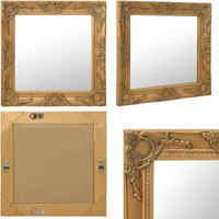 Vidaxl - Wandspiegel im Barock-Stil 50x50 cm Golden - Wandspiegel - Barockstil - Goldener Spiegel - Quadratischer Spiegel - Vintage Spiegel - Home & von VIDAXL