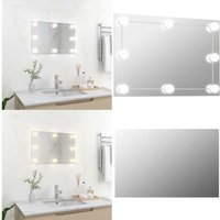 Vidaxl - Wandspiegel mit LED-Beleuchtung Rechteckig Glas - LED-Spiegel - Wandspiegel - Badezimmerspiegel - Schreibtischspiegel - Silberner Spiegel Vidaxl - Wandspiegel mit LED-Beleuchtung Rechteckig Glas - LED-Spiegel - Wandspiegel - Badezimmerspiegel - Schreibtischspiegel - Silberner Spiegel von VIDAXL
