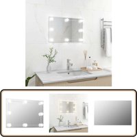 Vidaxl - Wandspiegel mit LED-Beleuchtung Rechteckig Glas - LED-Spiegel - Wandspiegel - Badezimmerspiegel - Schreibtischspiegel - Silberner Spiegel Vidaxl - Wandspiegel mit LED-Beleuchtung Rechteckig Glas - LED-Spiegel - Wandspiegel - Badezimmerspiegel - Schreibtischspiegel - Silberner Spiegel von VIDAXL