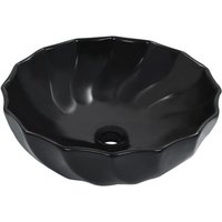 VidaXL Waschbecken 46 x 17 cm Keramik Schwarz von RICEEL