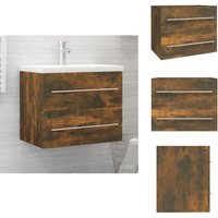 Vidaxl - Waschbeckenschrank Räuchereiche 60x38,5x48 cm Holzwerkstoff - Waschbeckenunterschrank - Badezimmermöbel - Badeschränke - Holzschrank von VIDAXL
