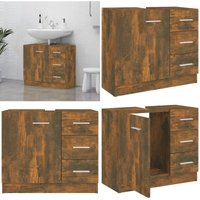 Vidaxl - Waschbeckenschrank Räuchereiche 63x30x54 cm Holzwerkstoff - Waschbeckenunterschrank - Badezimmermöbel - Holzwerkstoff - Rauchereiche Vidaxl - Waschbeckenschrank Räuchereiche 63x30x54 cm Holzwerkstoff - Waschbeckenunterschrank - Badezimmermöbel - Holzwerkstoff - Rauchereiche von VIDAXL