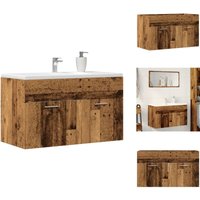 Vidaxl - Waschbeckenunterschrank Altholz-Optik 90x38,5x46 Holzwerkstoff - Waschbeckenschrank - Waschbeckenschränke - Waschtisch von VIDAXL