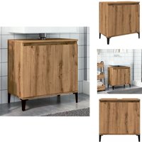 Vidaxl - Waschbeckenunterschrank Artisan-Eiche 58x33x60 cm Holzwerkstoff - Waschbeckenschrank - Waschbeckenschränke - Waschtisch von VIDAXL