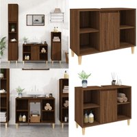 Vidaxl - Waschbeckenunterschrank Braun Eichen-Optik 80x33x60 cm - Badezimmermöbel - Schubladen - Wascht Tischschränkchen - Unterbau - Eichendekor Vidaxl - Waschbeckenunterschrank Braun Eichen-Optik 80x33x60 cm - Badezimmermöbel - Schubladen - Wascht Tischschränkchen - Unterbau - Eichendekor von VIDAXL