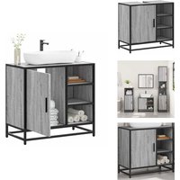 Vidaxl - Waschbeckenunterschrank Grau Sonoma 65x33x60 cm Holzwerkstoff - Waschbeckenunterschrank - Waschbeckenunterschränke - Waschbeckenschrank von VIDAXL