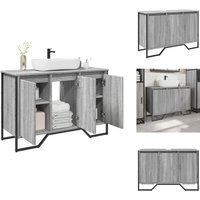 Vidaxl - Waschbeckenunterschrank Grau Sonoma 91x35x60 cm Holzwerkstoff - Waschbeckenschrank - Waschbeckenschränke - Waschtisch von VIDAXL