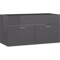 Waschbeckenunterschrank Hochglanz-Grau 90x38,5x46cm Vidaxl Waschbeckenunterschrank Hochglanz-Grau 90x38,5x46cm Vidaxl von VIDAXL