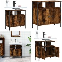 Waschbeckenunterschrank Räuchereiche 60x30x60 cm Holzwerkstoff - Badezimmermöbel - Waschbeckenunterschrank - Holzschrank - Unterschrank Waschbeckenunterschrank Räuchereiche 60x30x60 cm Holzwerkstoff - Badezimmermöbel - Waschbeckenunterschrank - Holzschrank - Unterschrank von VIDAXL